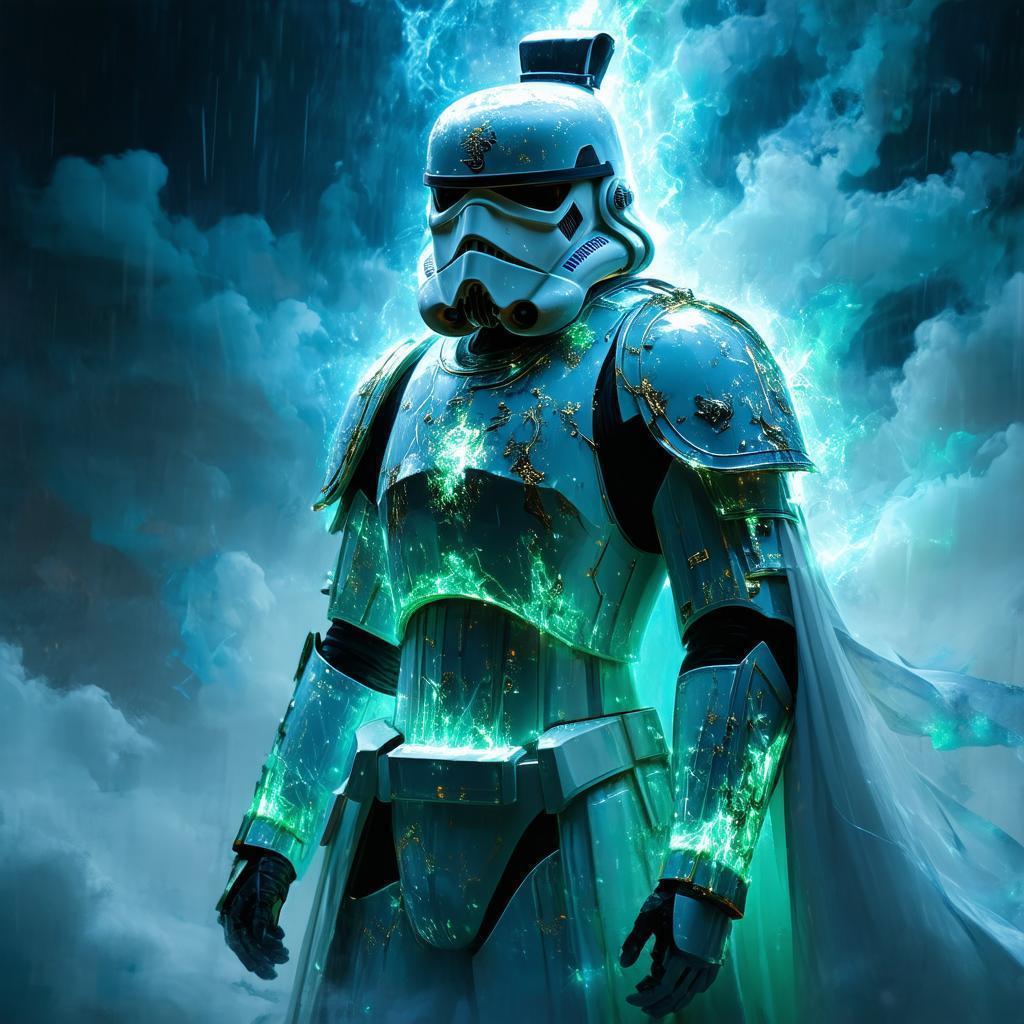 Stormtrooper Clad in Sino Cyberpunk Armor
