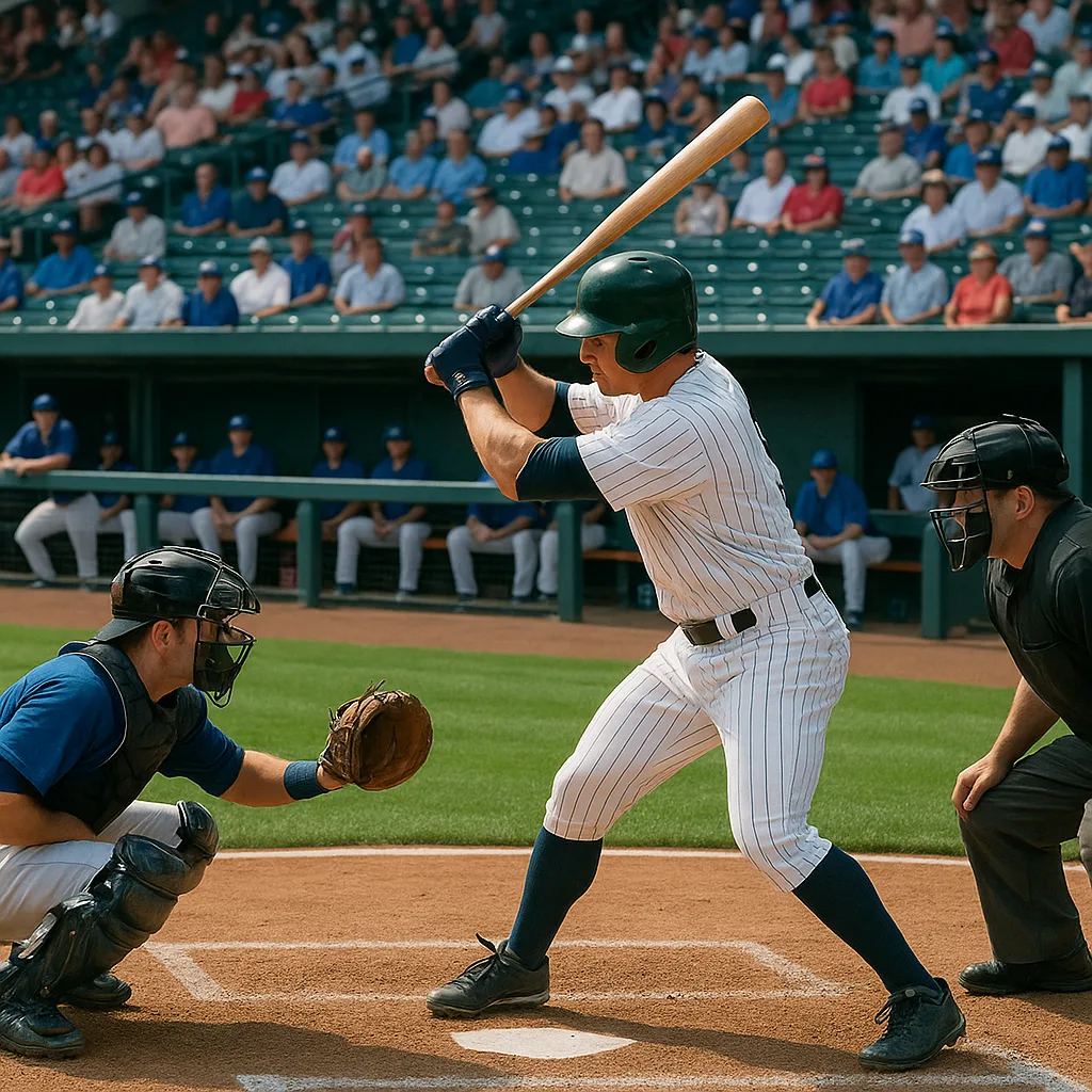 Baseball Game Scene with a Batter at Home Plate