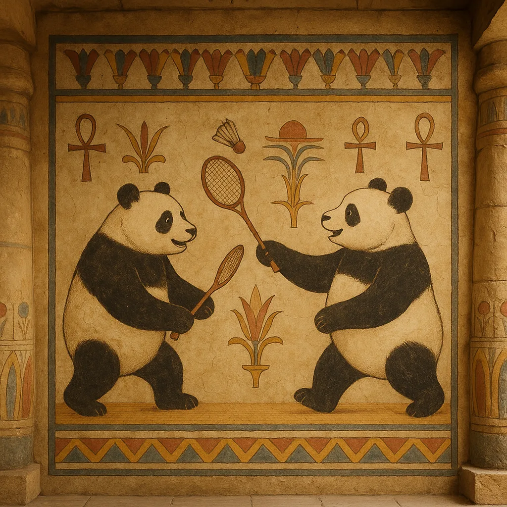 Photo Taken in a Temple Showing a Mural