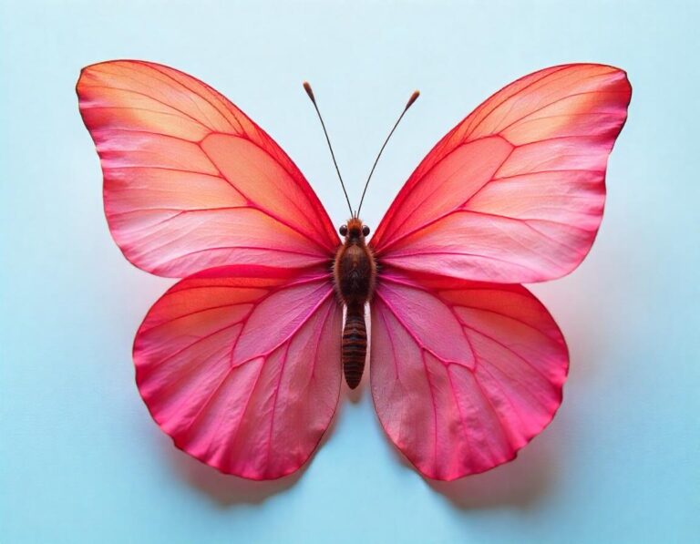 Delicate Butterfly Wing of Pink Rose Petals