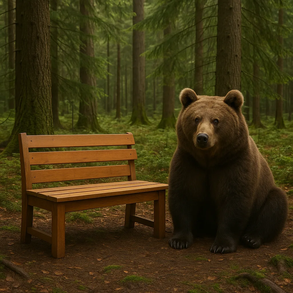 Bear Seated in a Forest