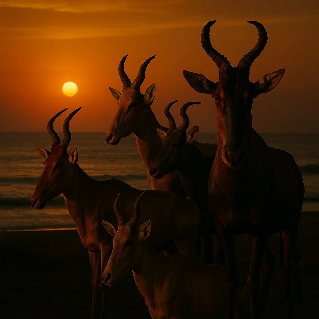 Under a Golden Sunset Bleeding into a Calm Ocean Horizon