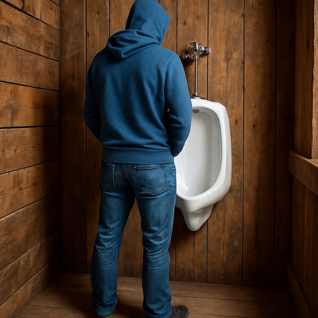 Man in a Blue Hoodie and Jeans