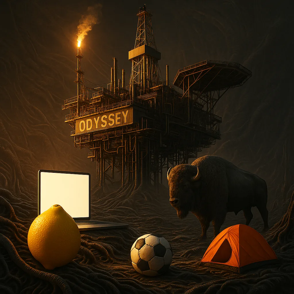 Against a Gigeresque Landscape Fusing Organic and Mechanical Elements