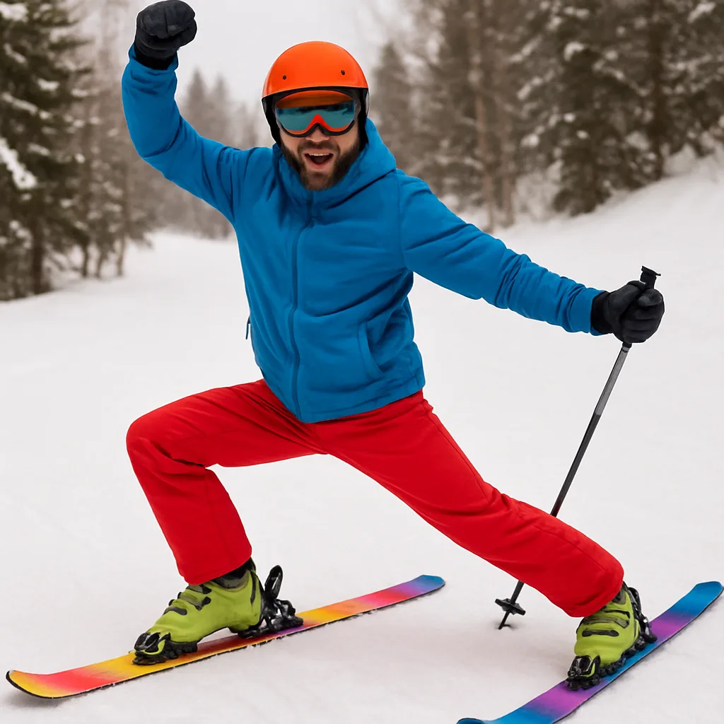 Man Posing Energetically for the Camera
