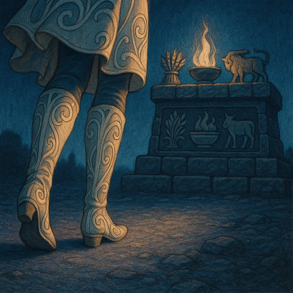 Innocent Warrior's Art Nouveau-styled Silken Boots Approach