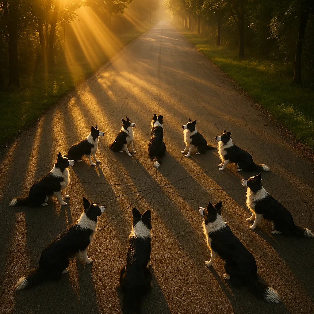 Ten Border Collies