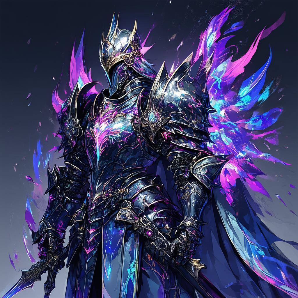 Abyssal Knight in Resplendent Glowing Armor