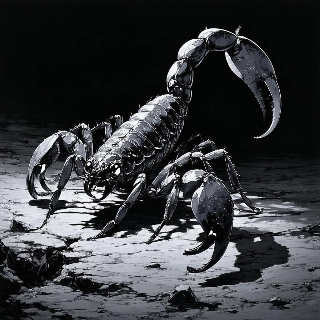 Majestic Anime Scorpion With Glowing Irises