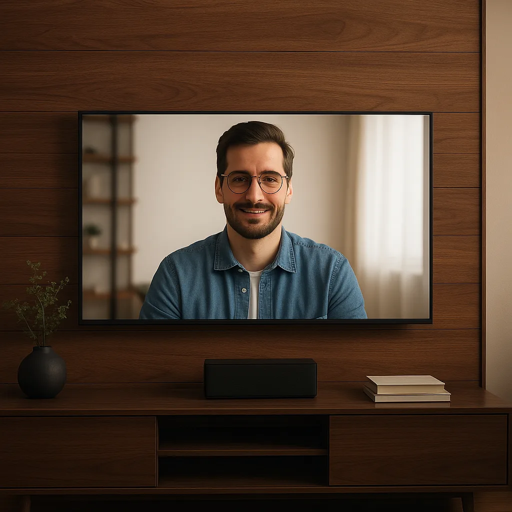 Setting Where a Television Mounted on an Elegant Wooden Wall
