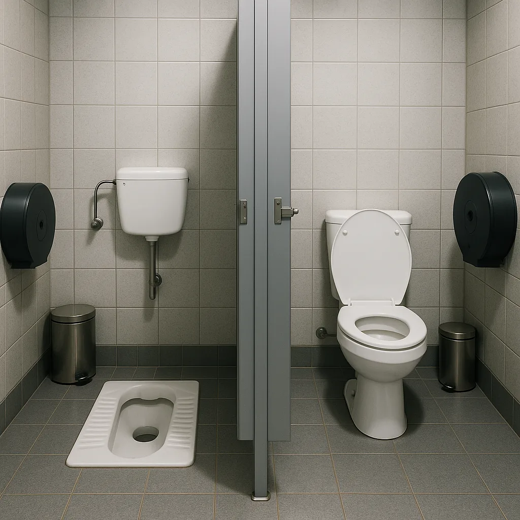 Public Restroom with Separate Stalls
