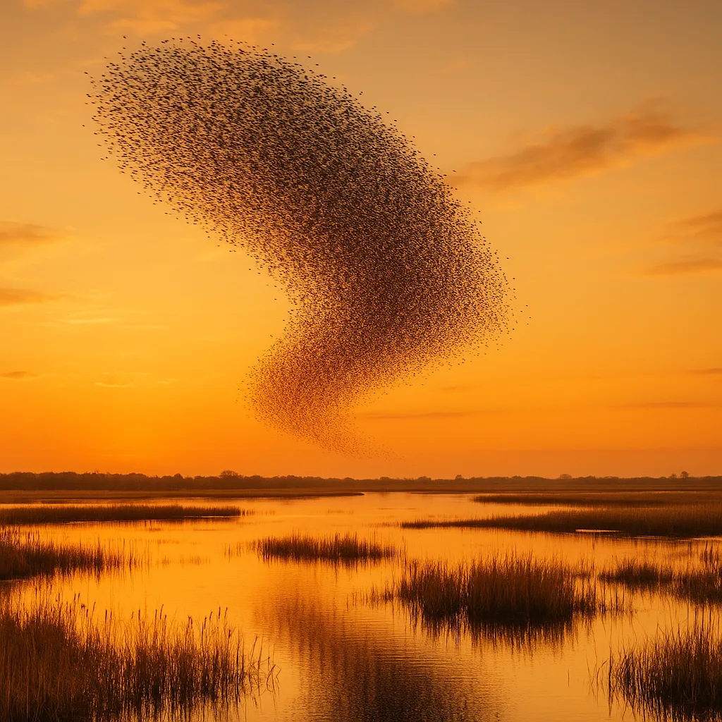 Thousands of Migrating Birds Form a Dynamic