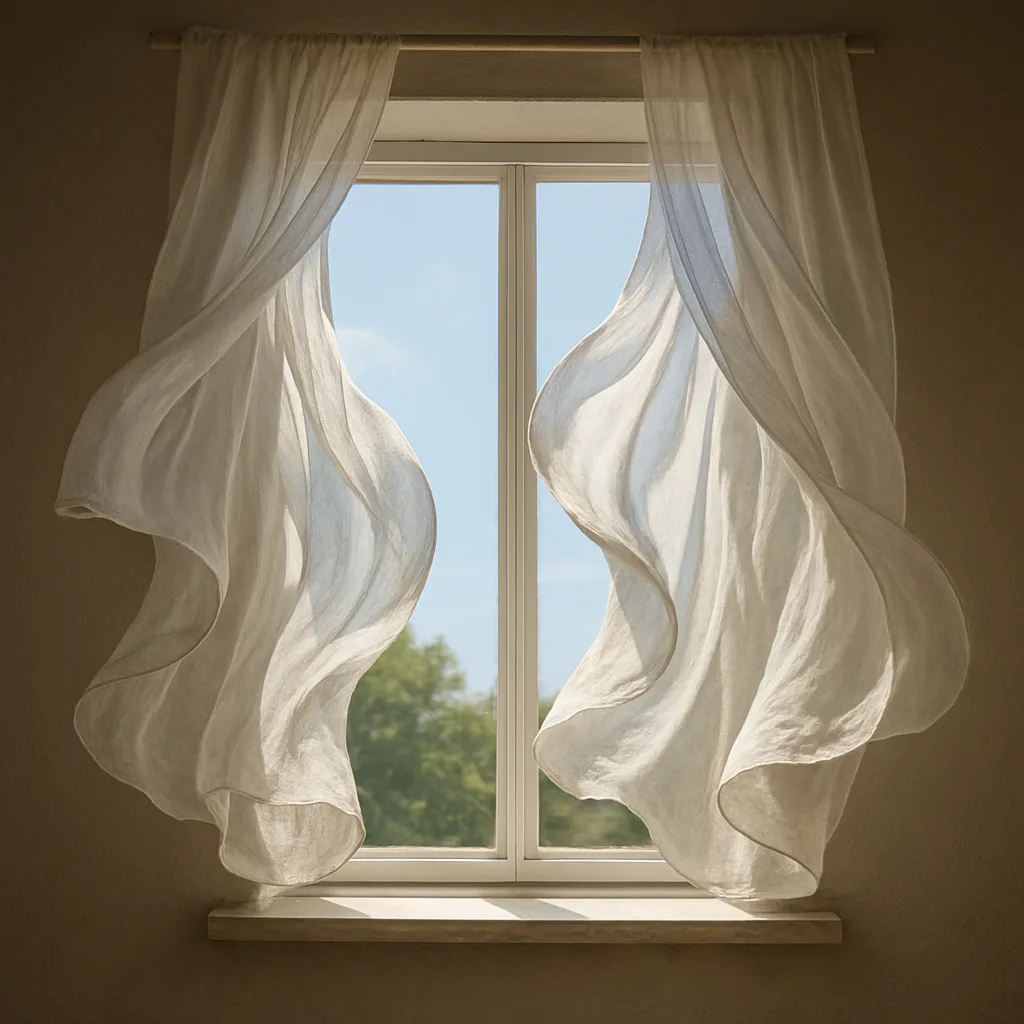 Drapes Seem to Float near the Window