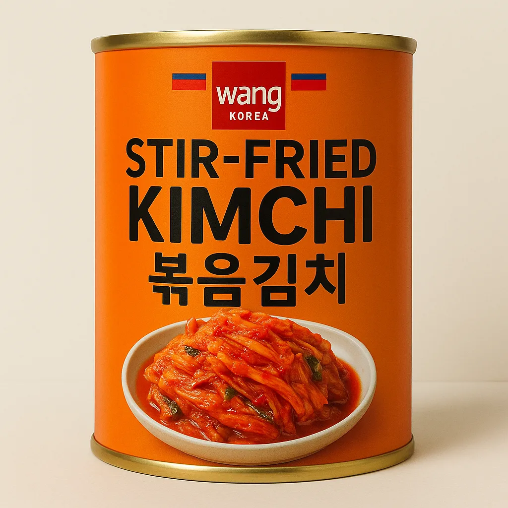 Canned Stir-fried Kimchi Product with "Wang Korea"