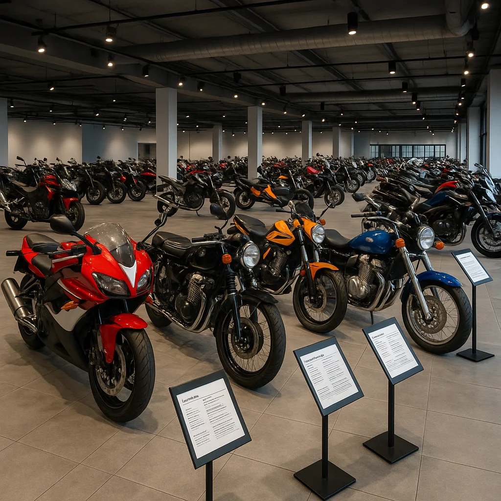 Display Area Showcasing a Wide Selection of Motorcycles