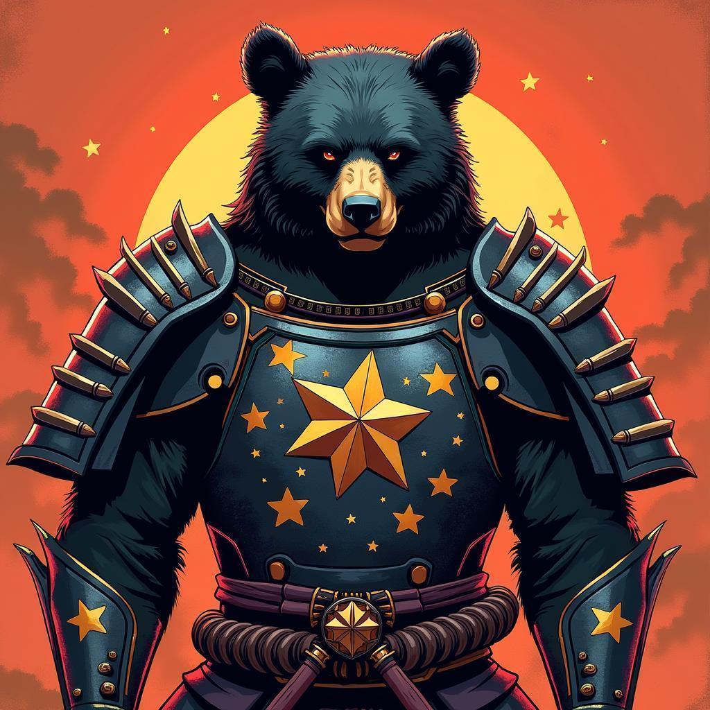 Samurai Black Bear in Star Forged Armor