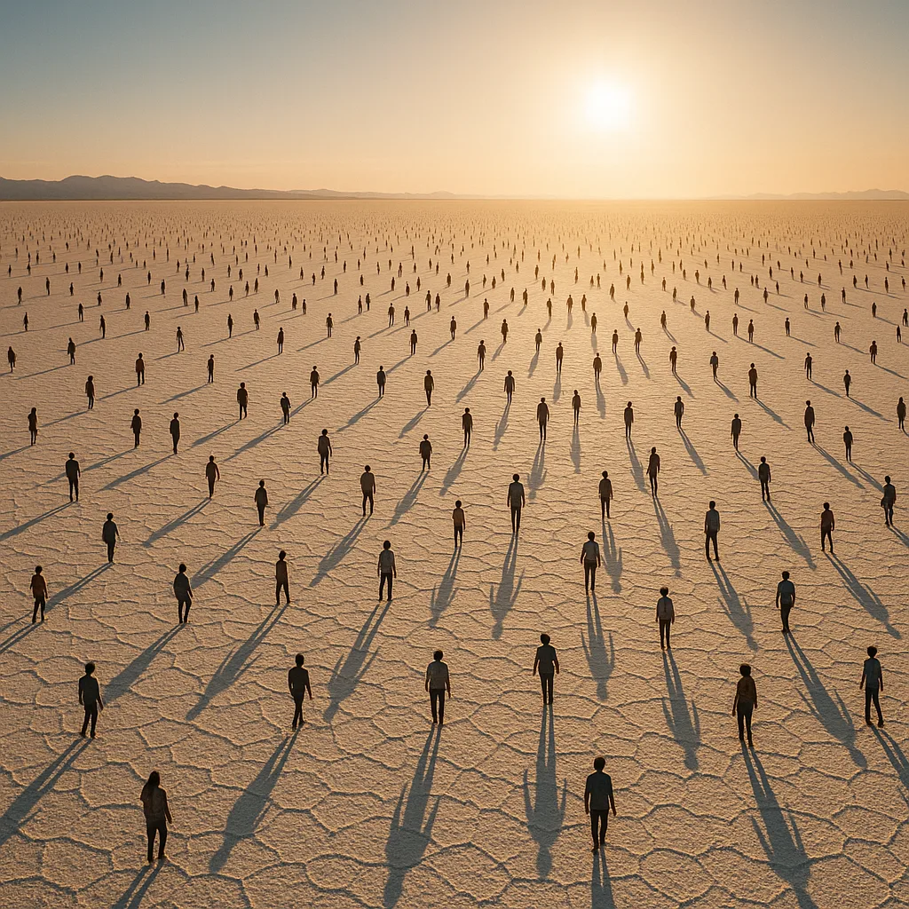 Countless Tiny Figures Are Spread Across a Vast