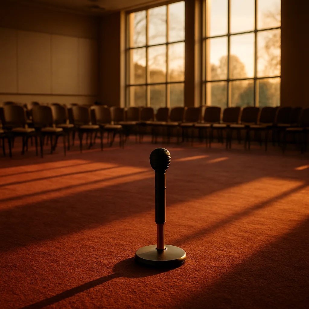 Solitary Microphone with a Matte Black Body