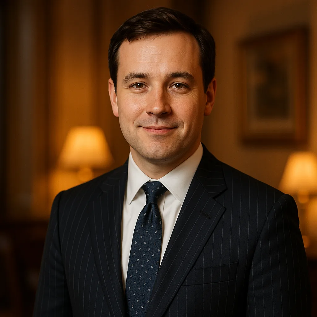 Man in a Formal Striped Suit