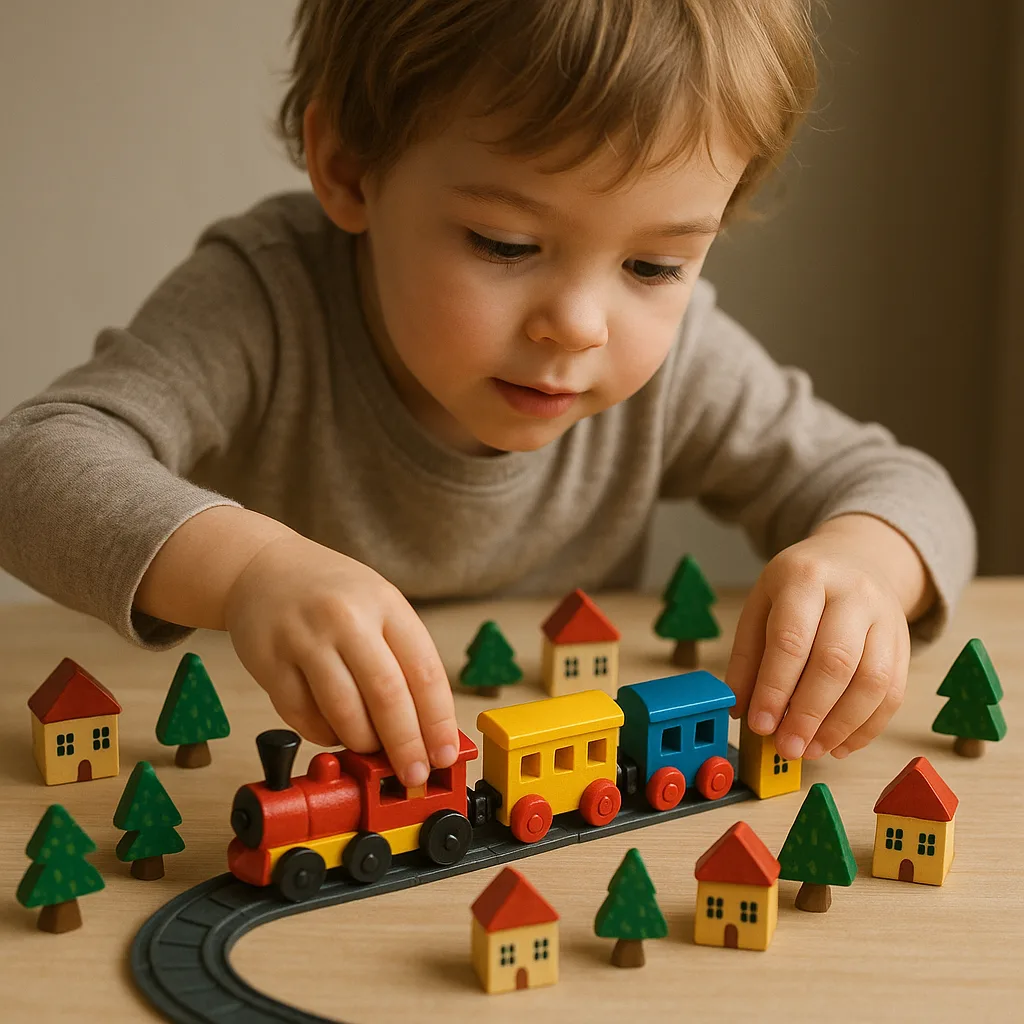 Child Is Creating a Small-scale World