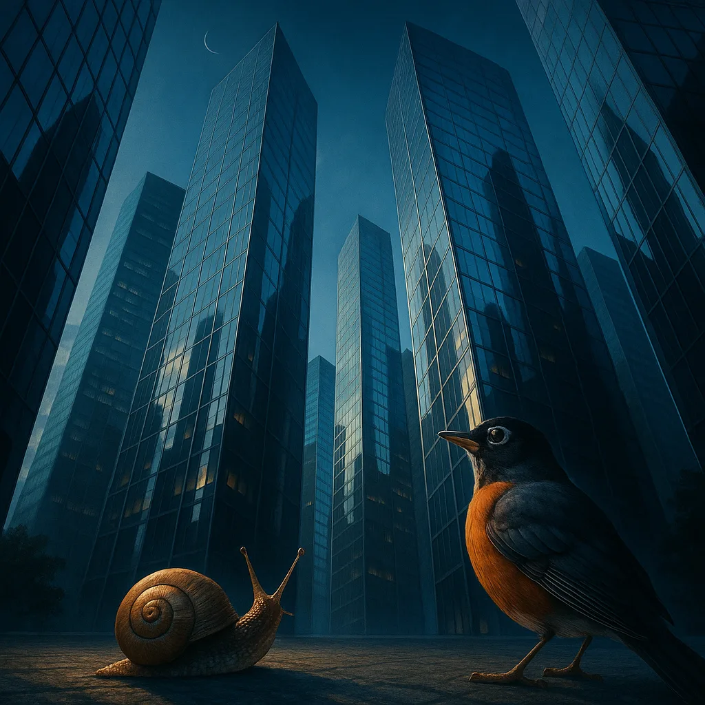 POV: A Snail and Robin Observe