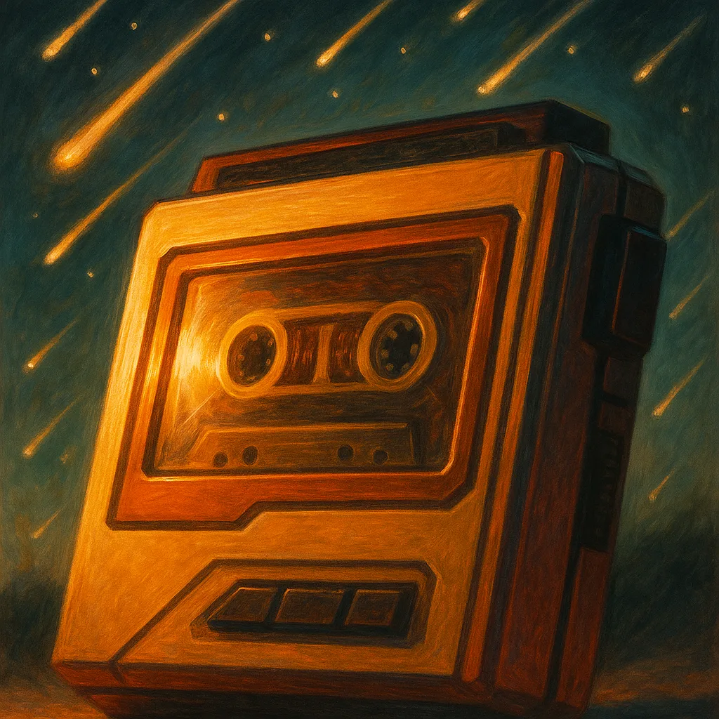 Single 1980s Angular Retro Portable Cassette Player