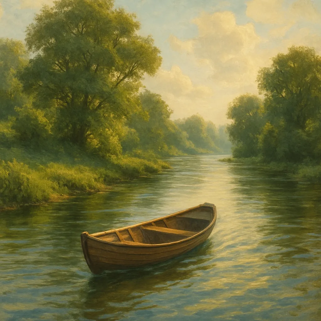 Boat Floats Effortlessly Along the River