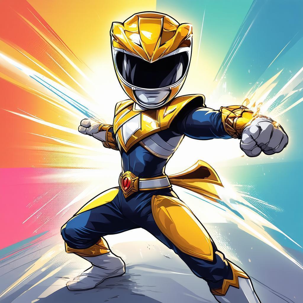 Pint Sized Power Ranger in Bold Vector Action