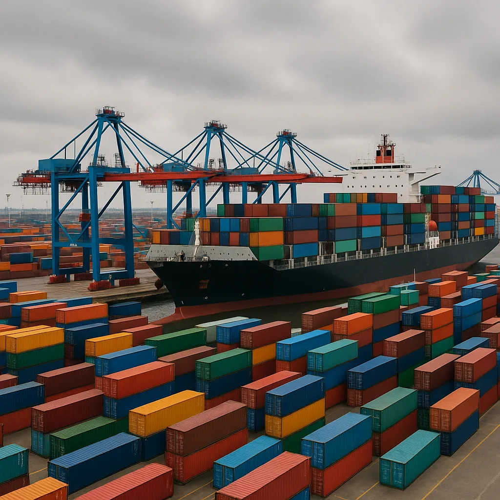 Numerous Colourful Shipping Containers Are Neatly