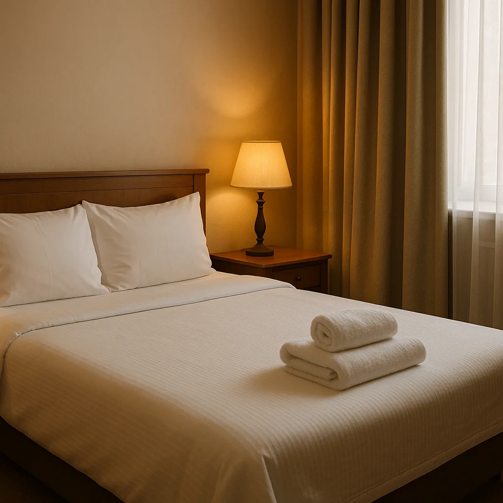 Cozy Hotel Room with a Neatly Made