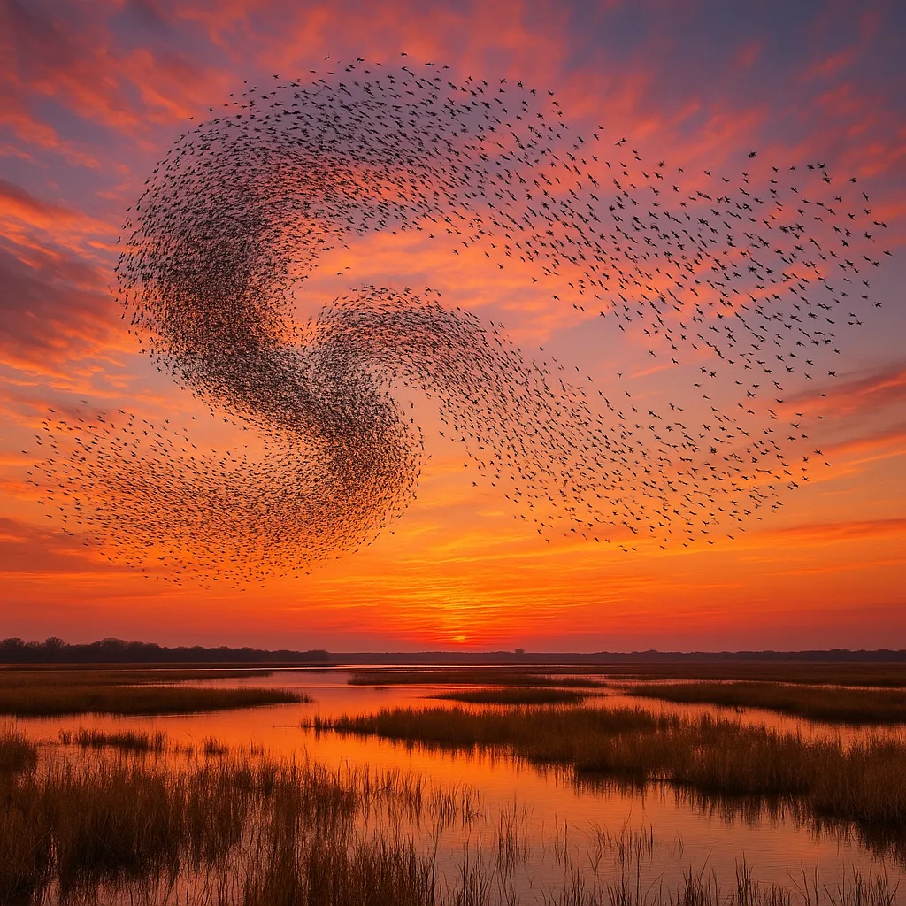 Huge Flock of Birds Creates Dynamic Patterns