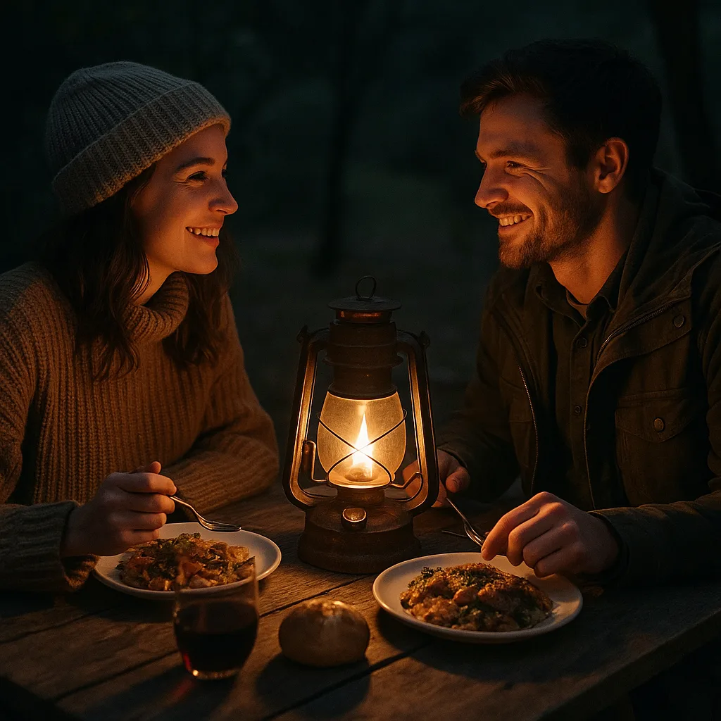 Two People Are Enjoying an Intimate Meal