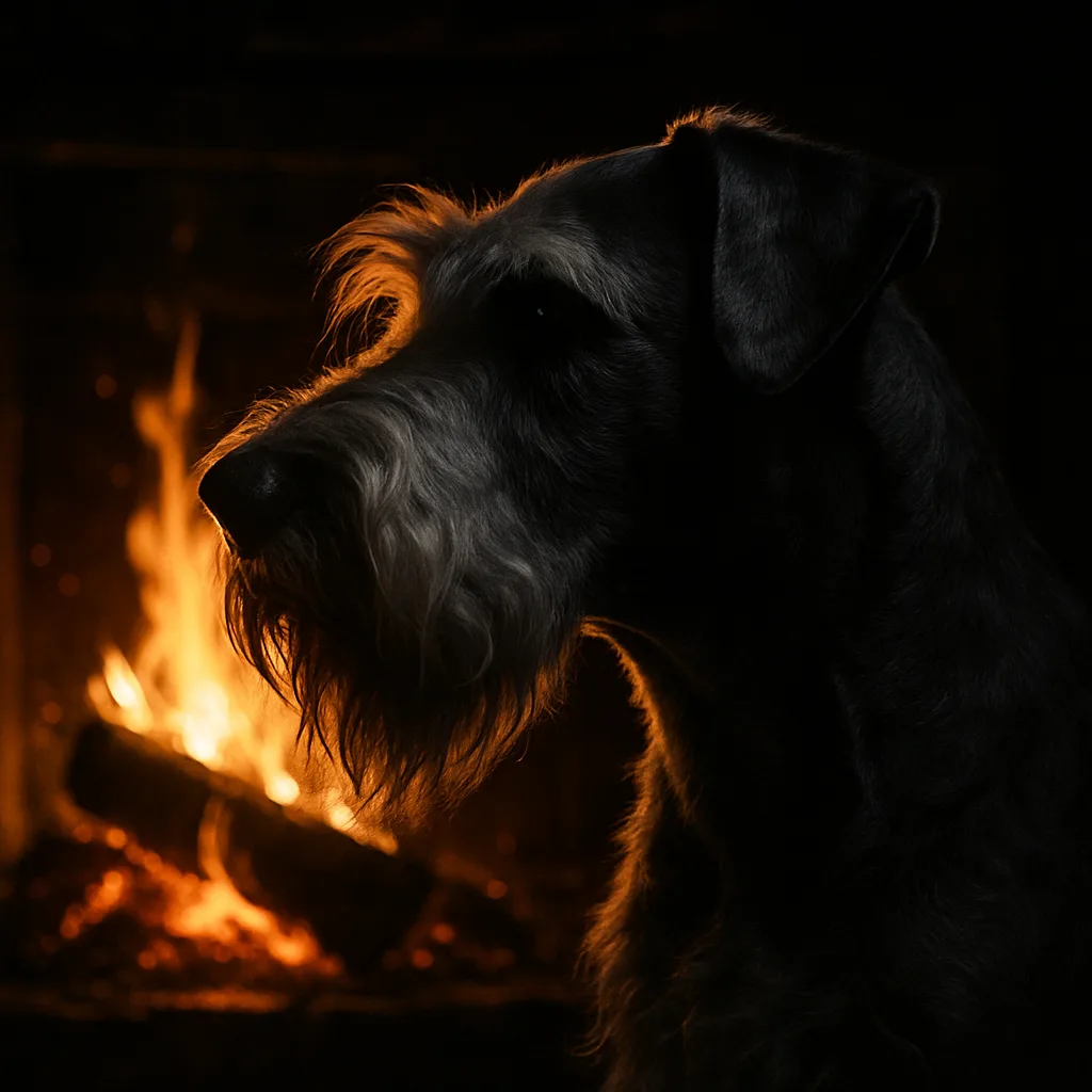 Sharply Trimmed Sealyham Terrier's Head in Profile