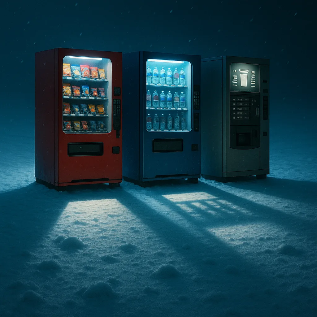 Three Varied Vending Machines