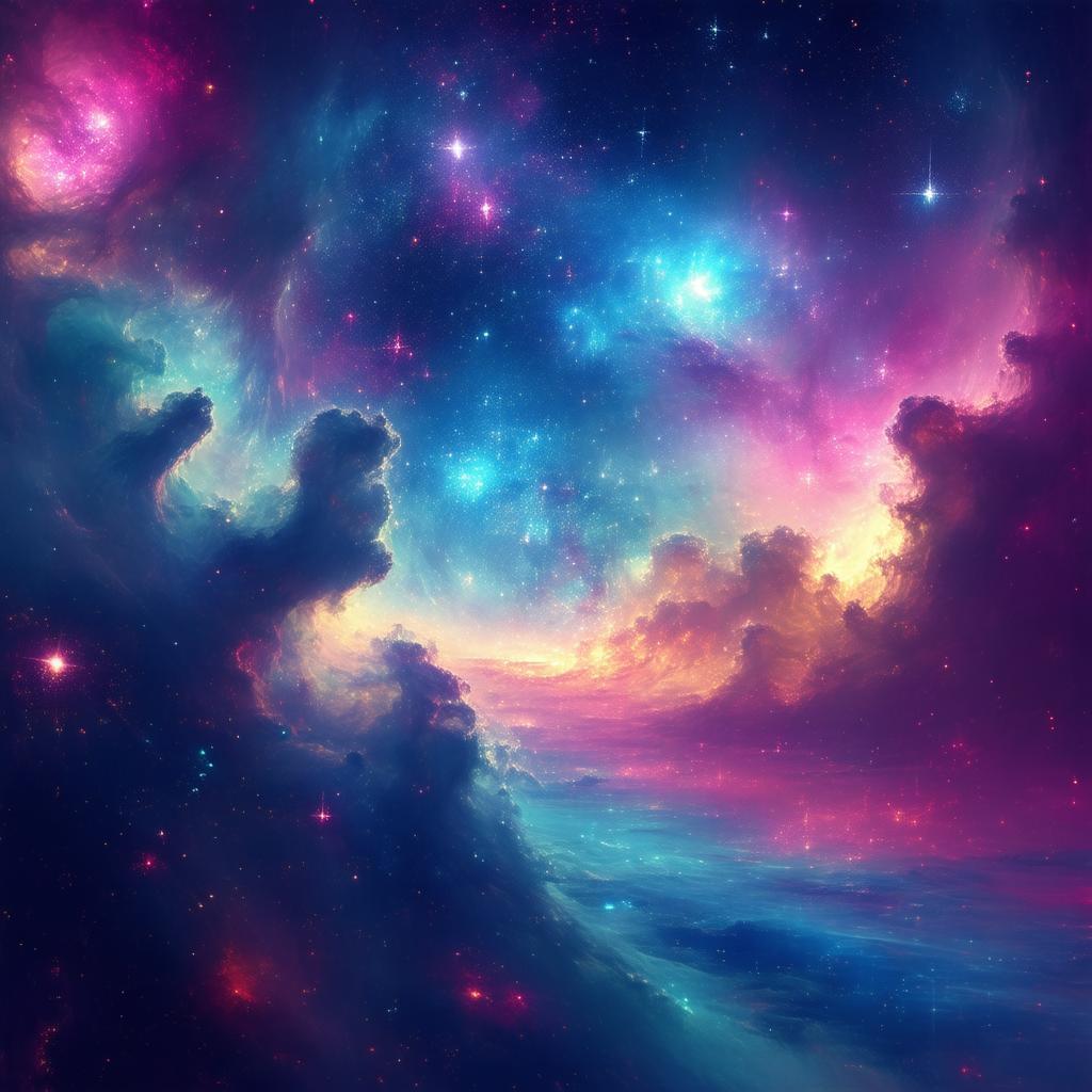 Anime Spacecraft Sailing Through Shimmering Nebulae