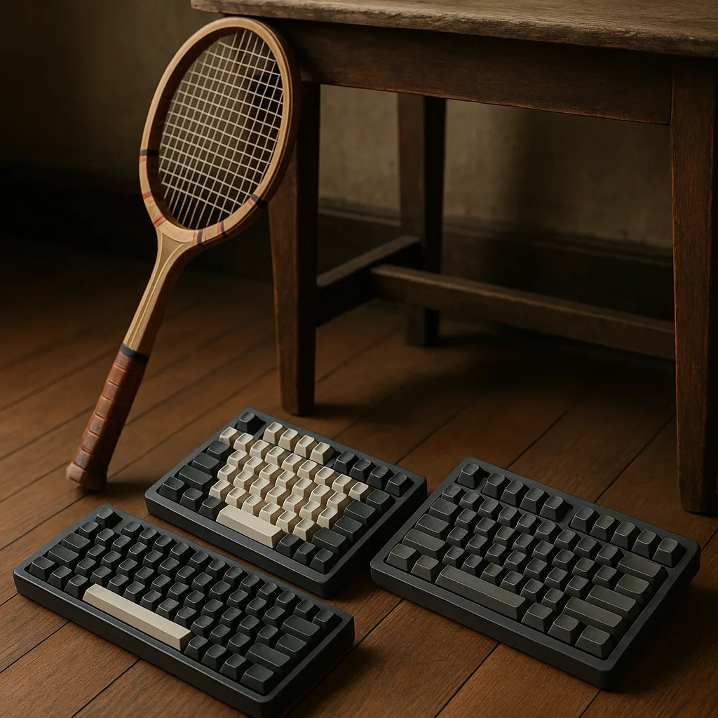 Lifelike Setting with Two Classic Tennis Rackets