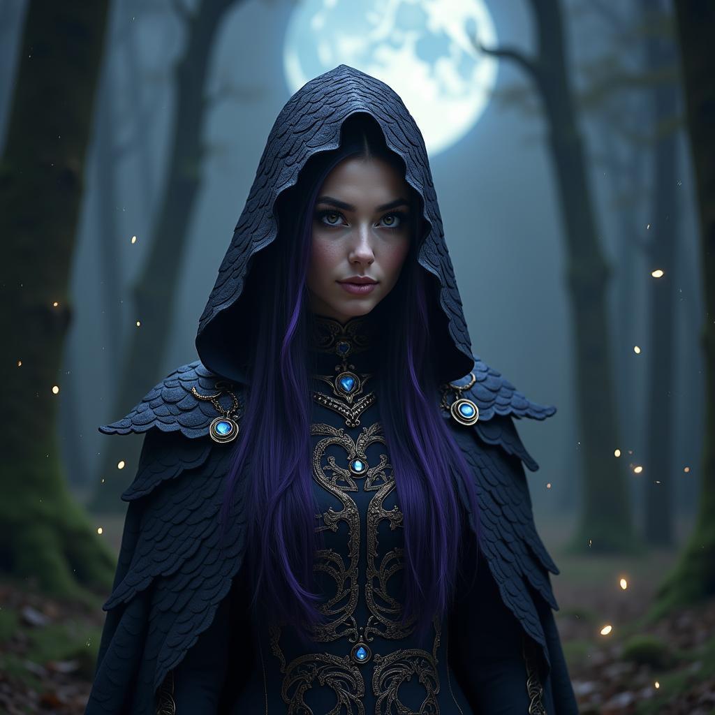 Dark Witch in a Dragon Scale Cloak