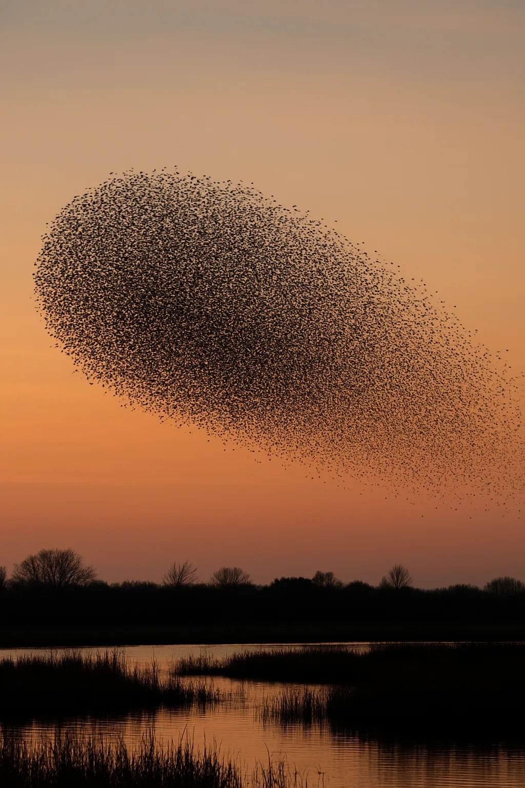 Massive Murmuration of Starlings