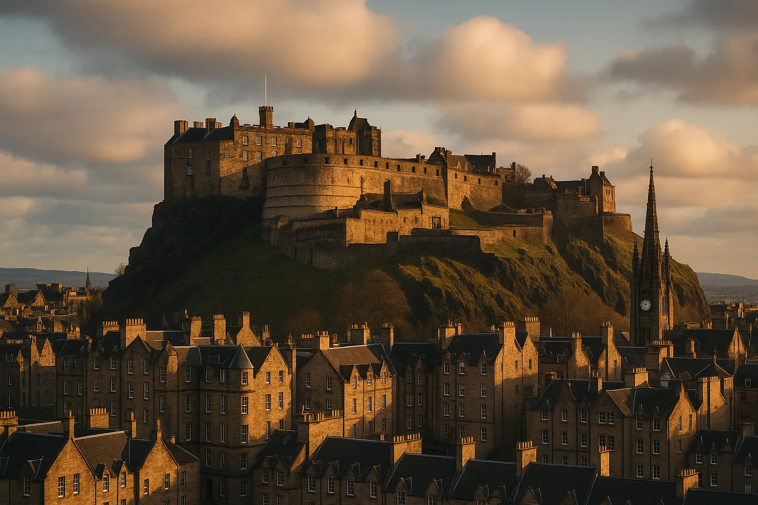 Ancient Hill Rises Beneath a Grand Fortress