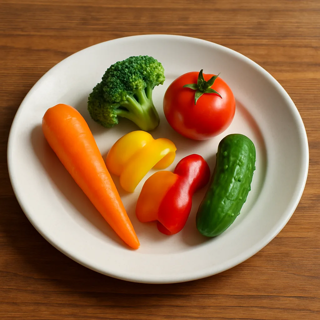 Wooden Table Holds a Plate