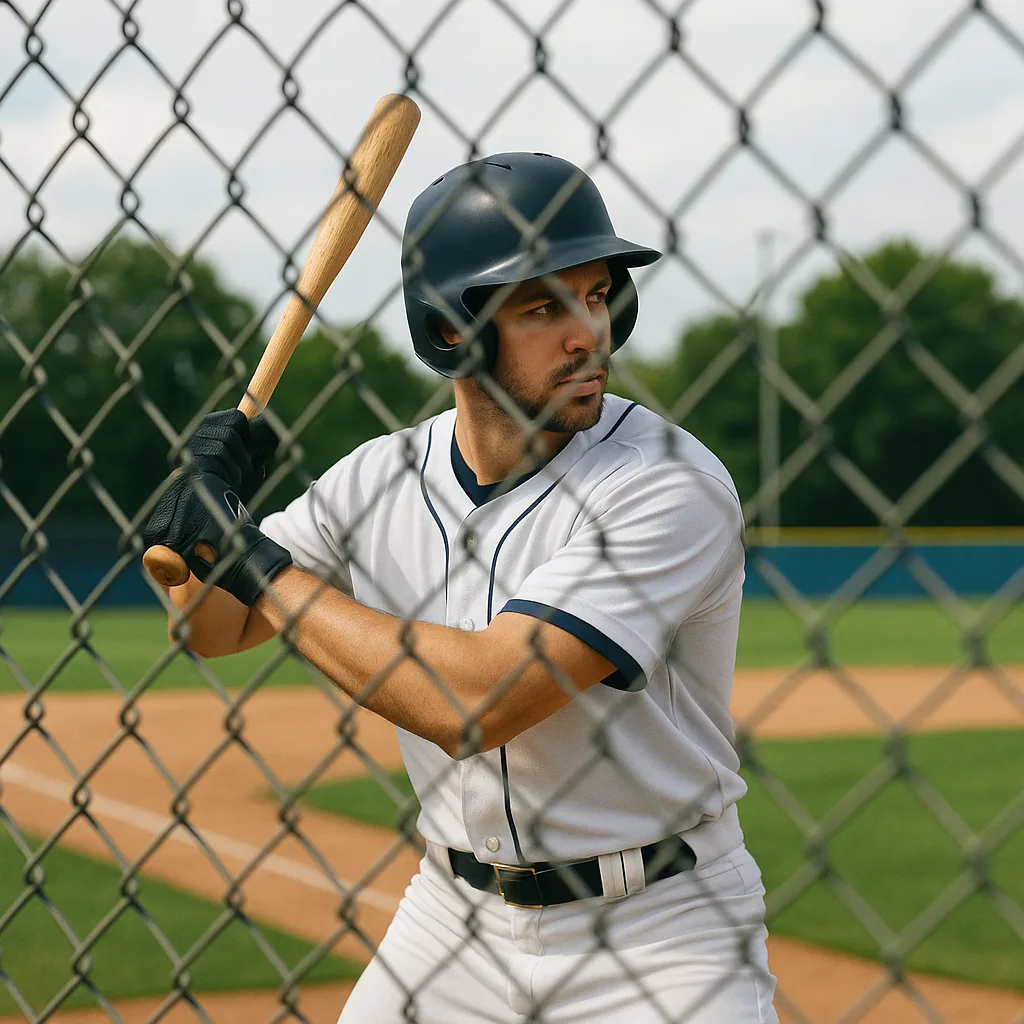 Baseball Player Prepares to Bat