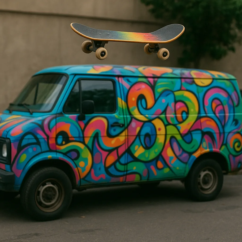 Picture Showing a Skateboard Hovering in Mid-air