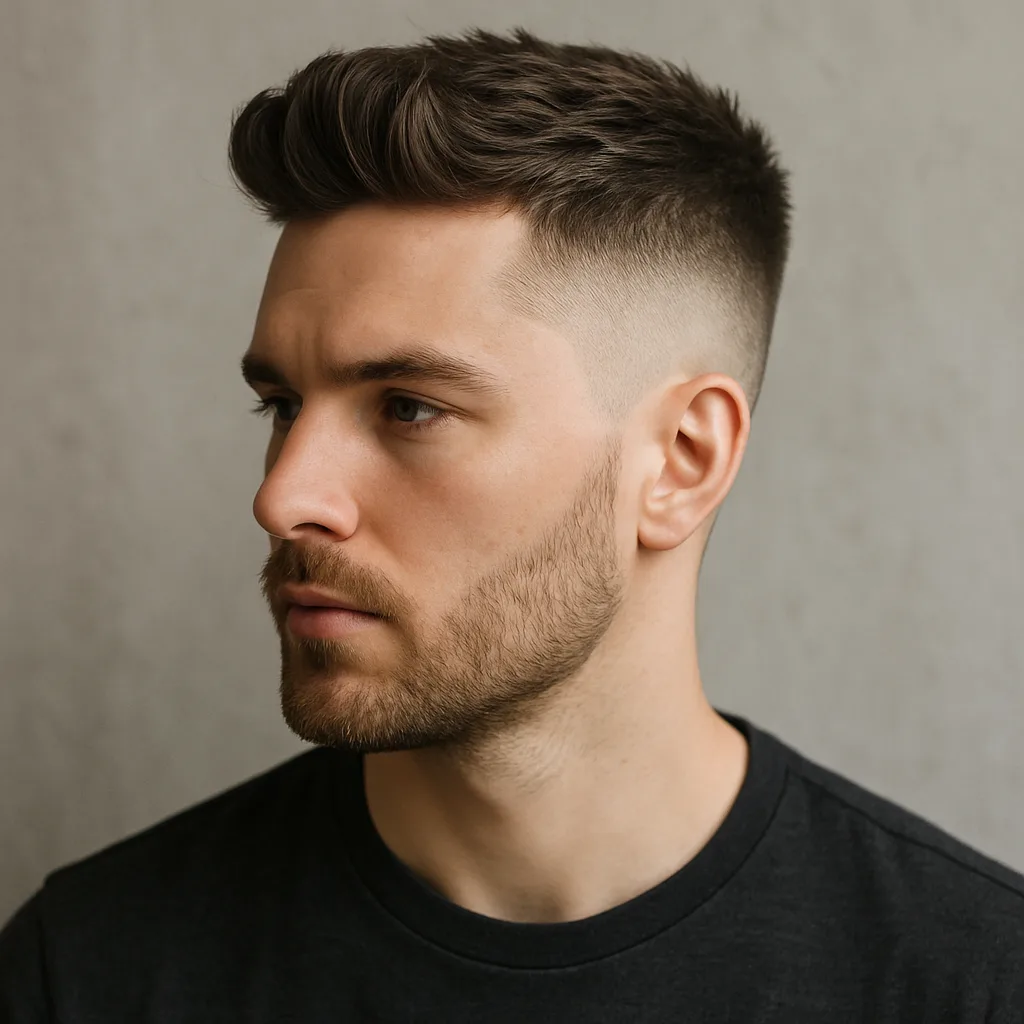 Depict a Man Featuring a Stylish and Contemporary Haircut