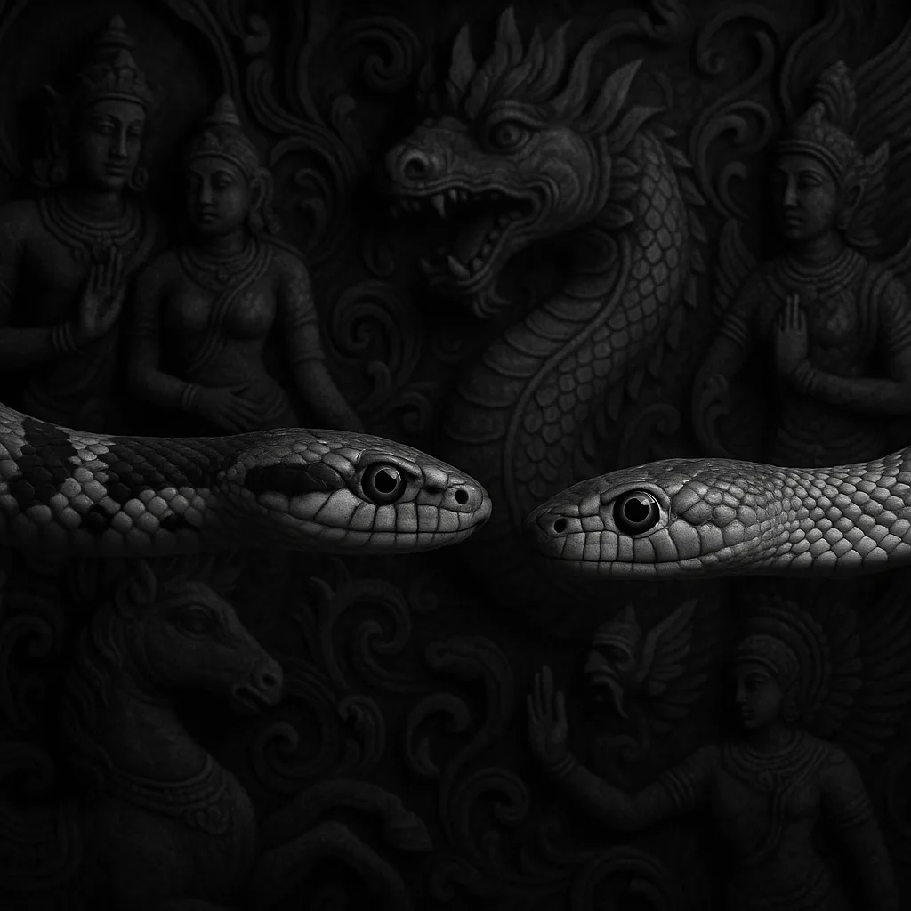 Two Diverse Water Snakes Glide in Monochromatic