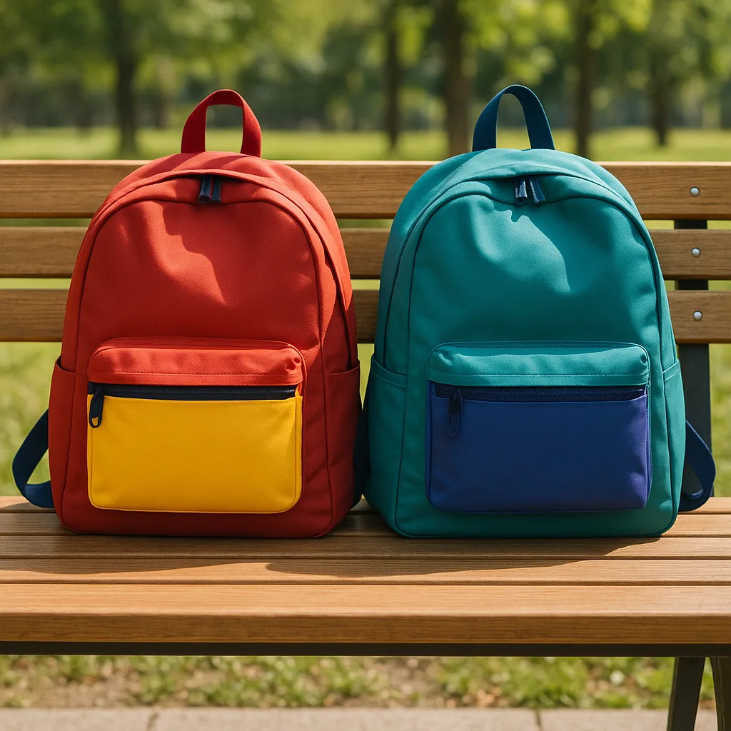 Two Brightly Colored Backpacks