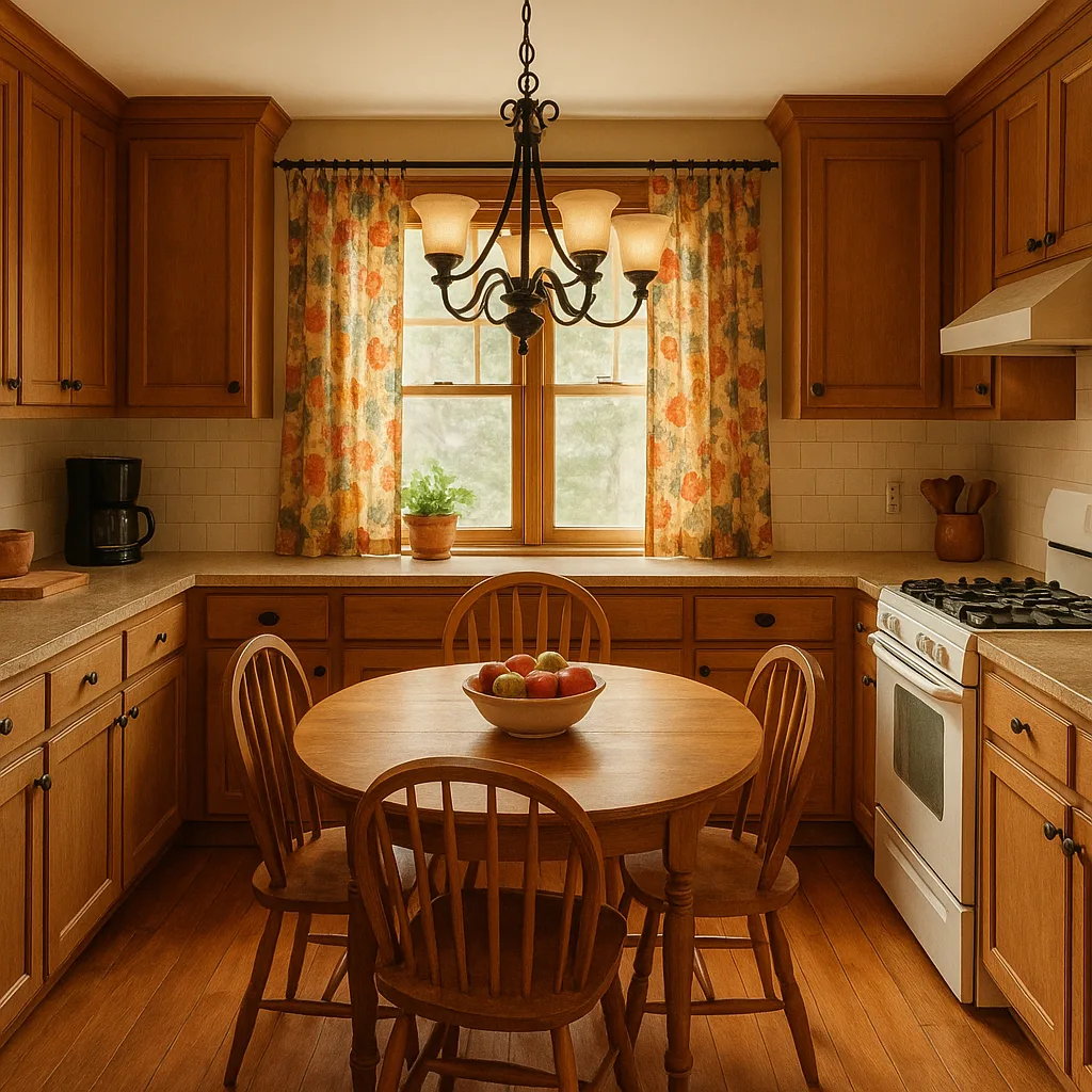 Cozy Kitchen with Wooden Cabinetry