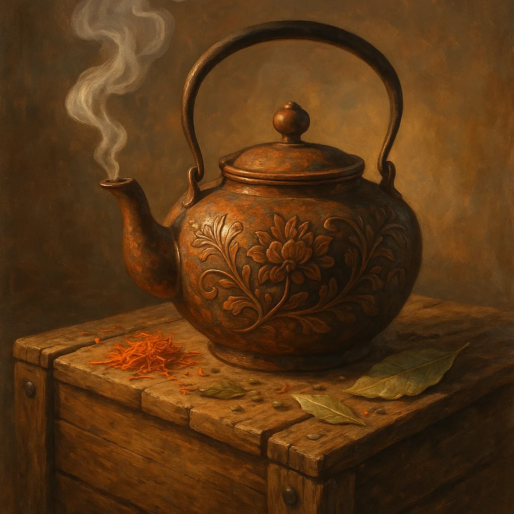 Captivating Depiction of a Whimsical Cast-iron Teapot