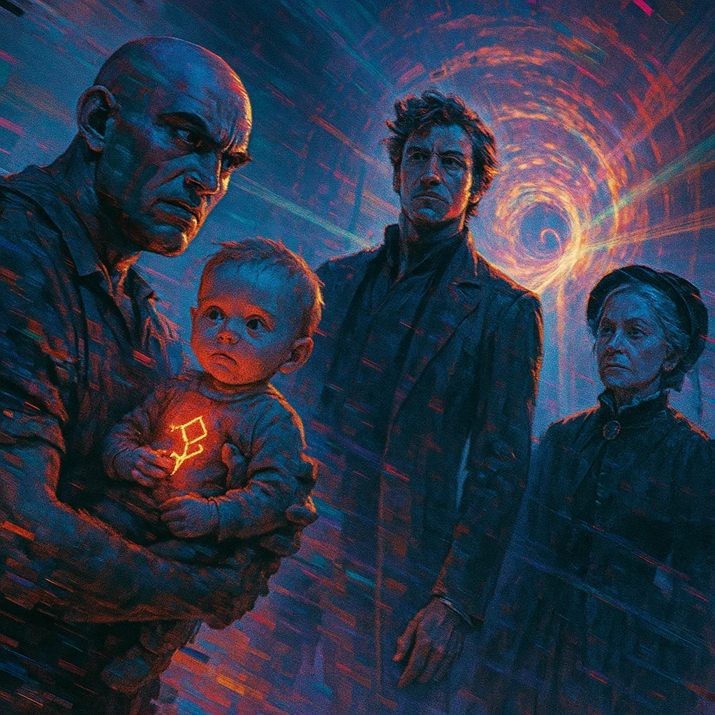 Bald Caregiver's Fierce Stare Challenges a Dynamic Leader