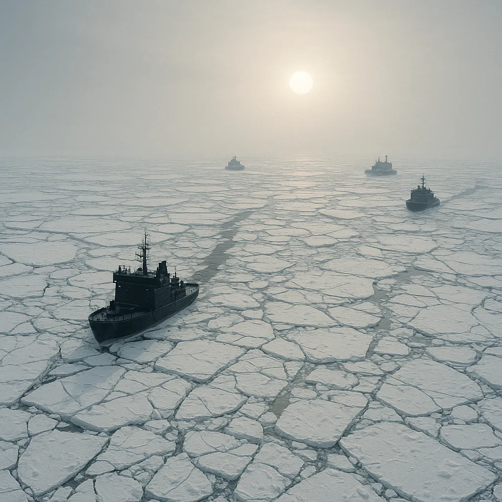 Several Icebreaker Ships