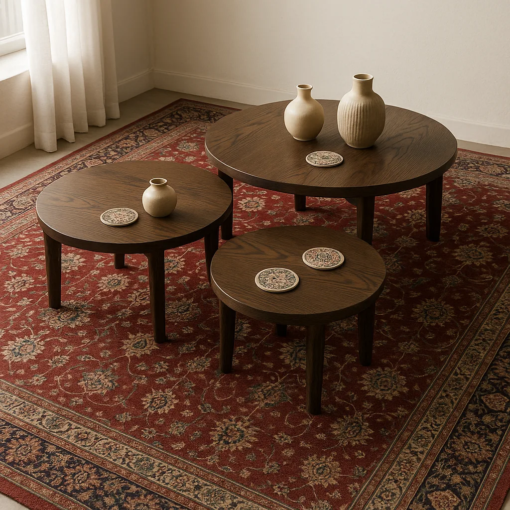 Three Coffee Tables Crafted from Dark Oak